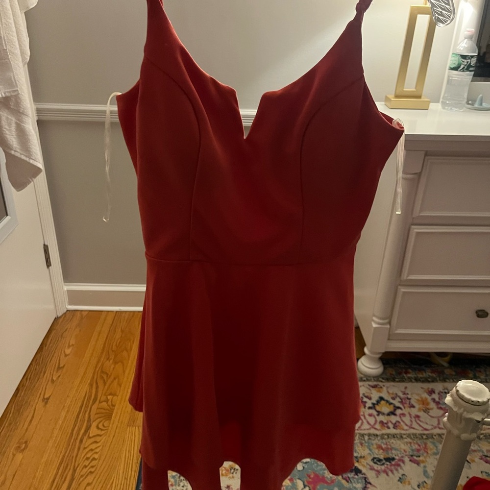 Tricia Fix Vibrant Red Mini Dress